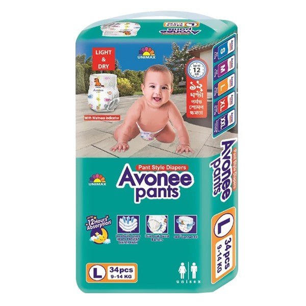 Avonee Baby Pants L 9-14 kg 34 pcs