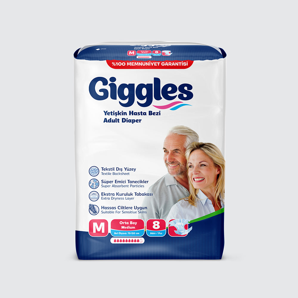 Giggles Adult Diaper Belt M 40-70 kg-8 Pcs