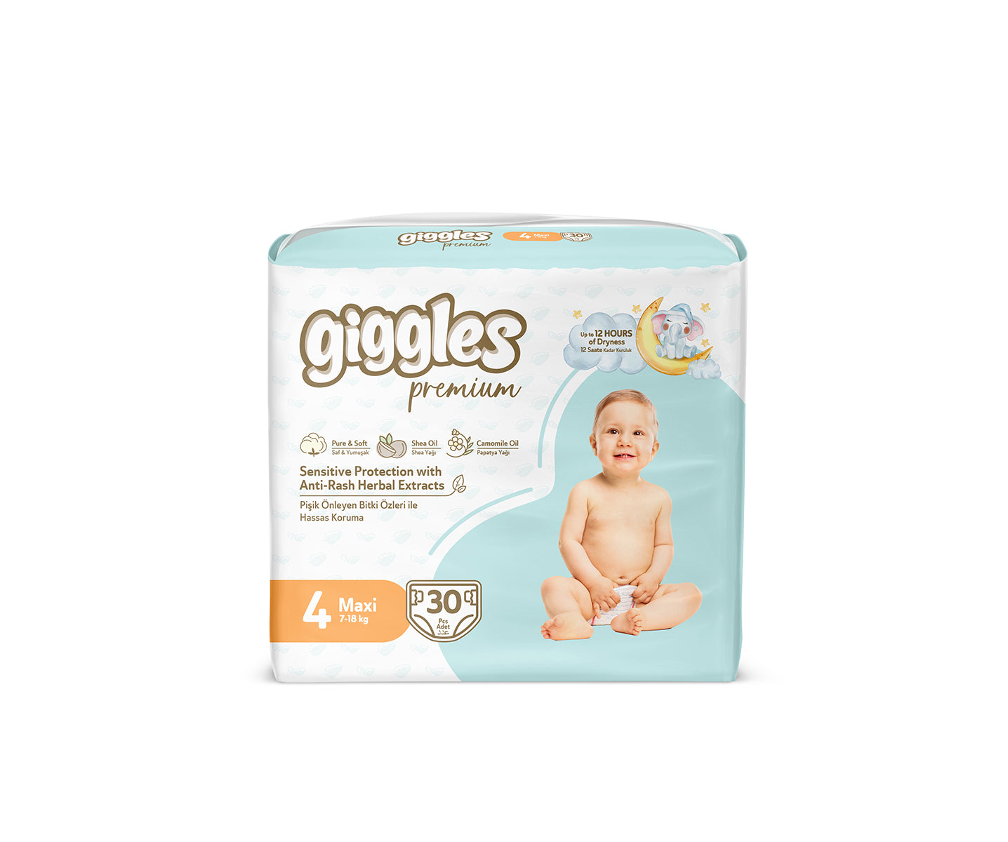 Giggles Premium Baby Diaper 4 Maxi 7-18 Kg 30 Pcs