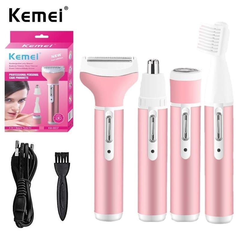 Kemei KM-6637 Multi-Functional 4-in-1 Shaver for Women
