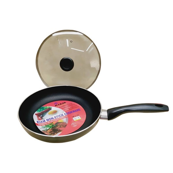 Kiam Omega Non Stick Fry Pan with Glass Lid 28 cm