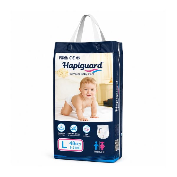 Hapiguard Ultra Thin Q Shape Baby Pants 9-14Kg L 48 Pcs