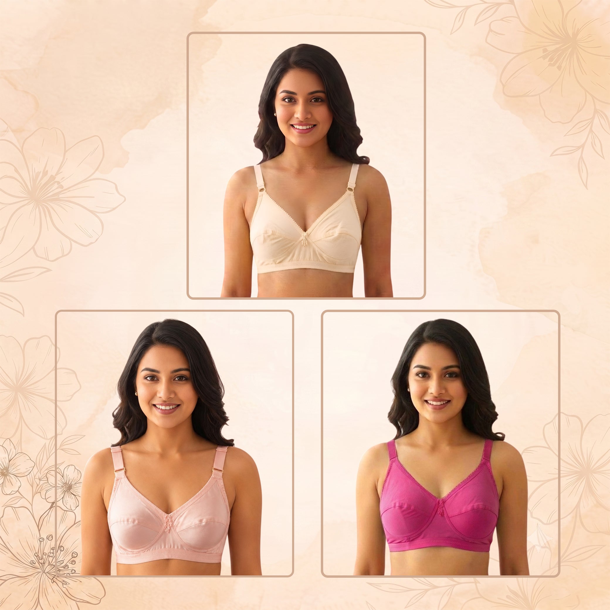 Like Me Fashion Seamless Bra 3 Pcs Combo