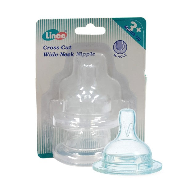 Linco Wide silicone nipple 2pcs ( + hole) L-22209