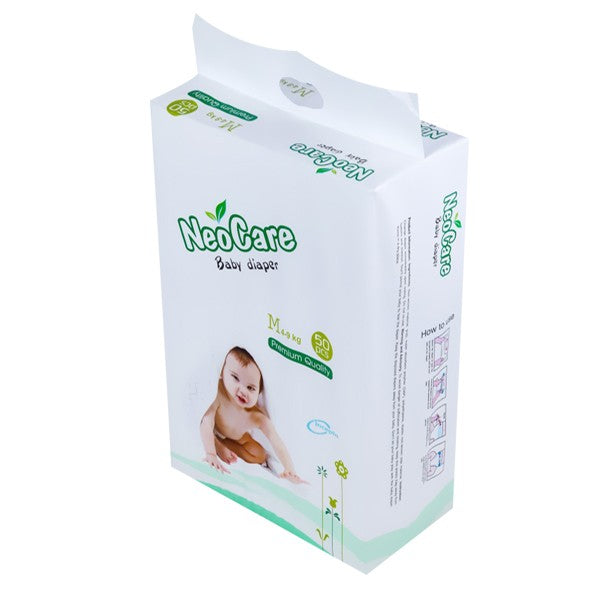 Neocare Premium Baby Diaper M (4–9 kg) – 50 Pcs