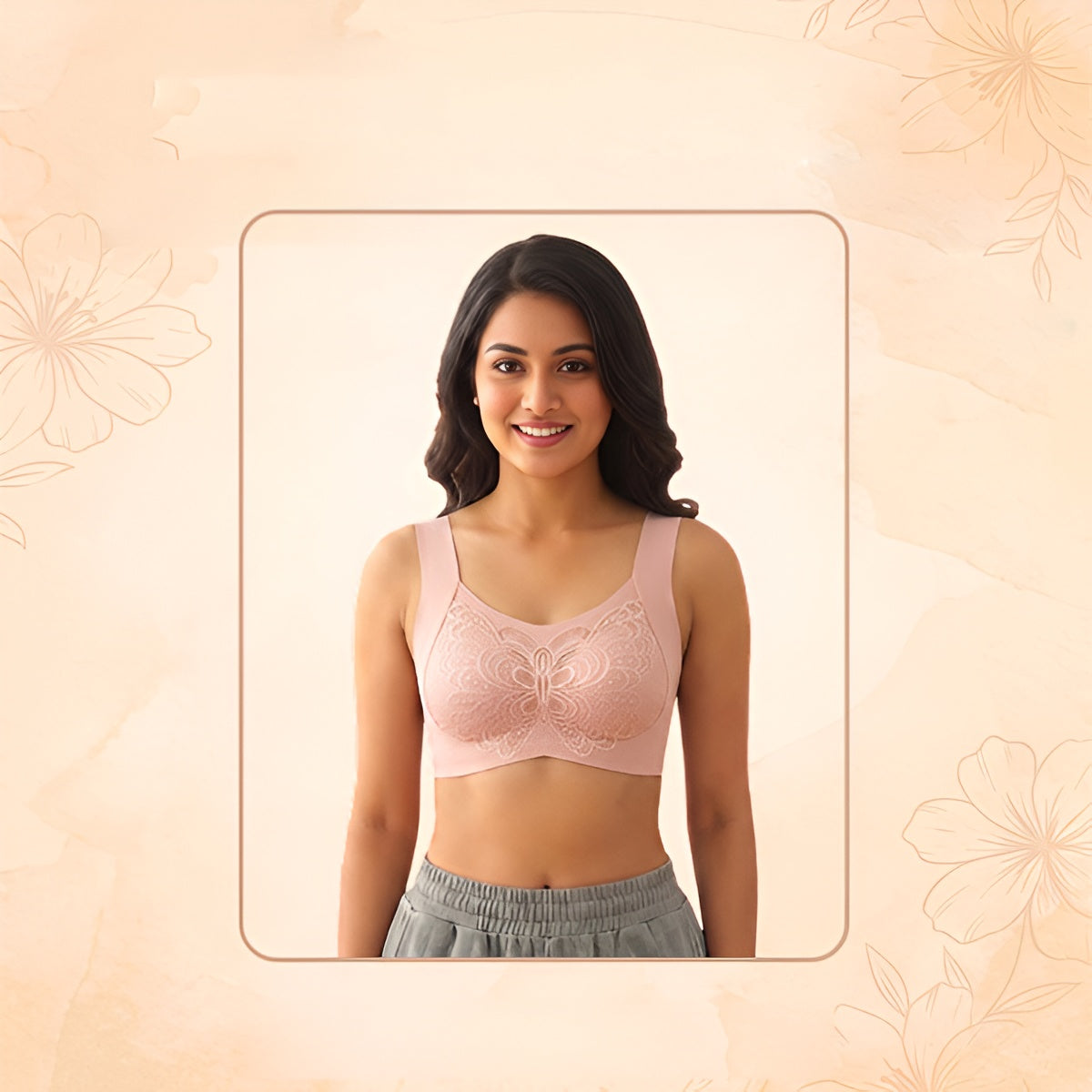 Butterfly Removable Pad Sports Bra