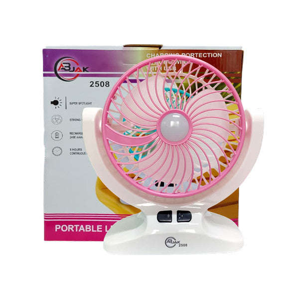 AbJak 2508 Rechargeable Fan with LED Light