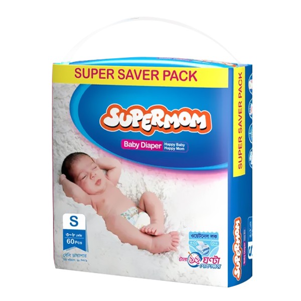 Supermom Baby Diaper S 3-8 kg 60 Pcs