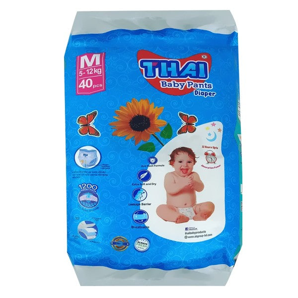 Thai Baby Diaper Pants M 5-12 kg 40 Pcs