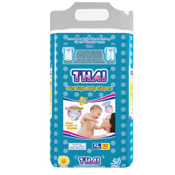 Thai Baby Diaper Pants XL 13-18 kg 32 Pcs