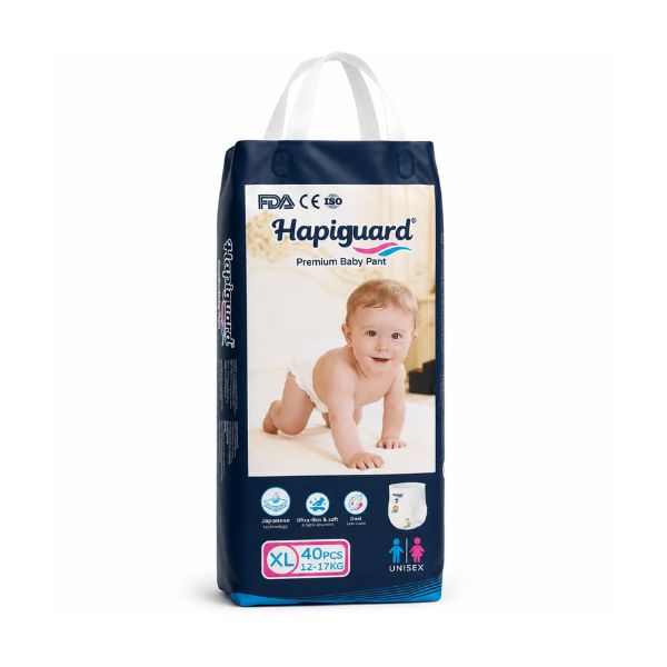 Hapiguard Ultra Thin Q Shape Baby Pants 12-17Kg XL 40 Pcs