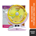 AbJak 2508 Rechargeable Fan with LED Light